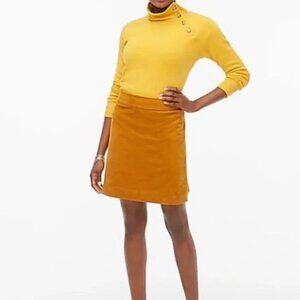 J.Crew Womens Mustard Yellow Corduroy Mini Skirt Size 16 Cotton stretch